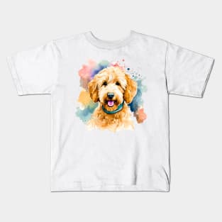 Adorable Goldendoodle Watercolor Kids T-Shirt